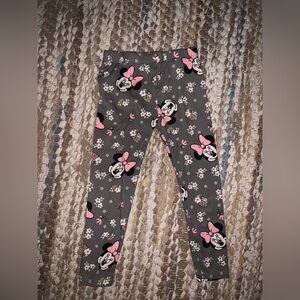 Disney Minnie Mouse Floral Gray and Pink Leggings